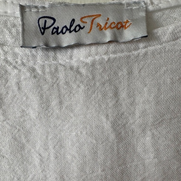 Paolo Tricot Linen/Silk Asymmetrical Top | Size L/XL - Picture 6 of 9
